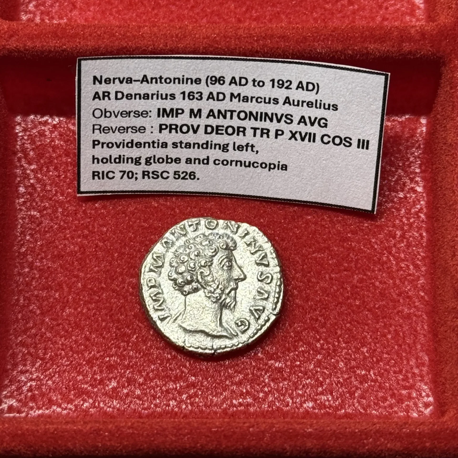 Roman Empire AR Denarius AD 163 Marcus Aurelius | My Coin Collection